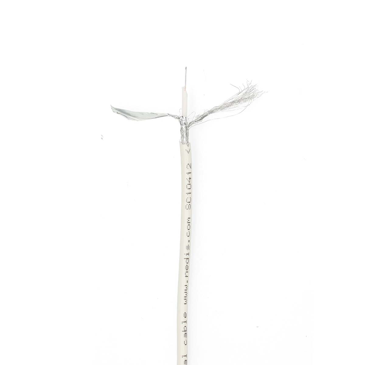 Coaxkabel op Haspel | Mini Coax | Dubbel Afgeschermd | ECA | 20.0 m | Coax | PVC | Wit | Folieverpakking