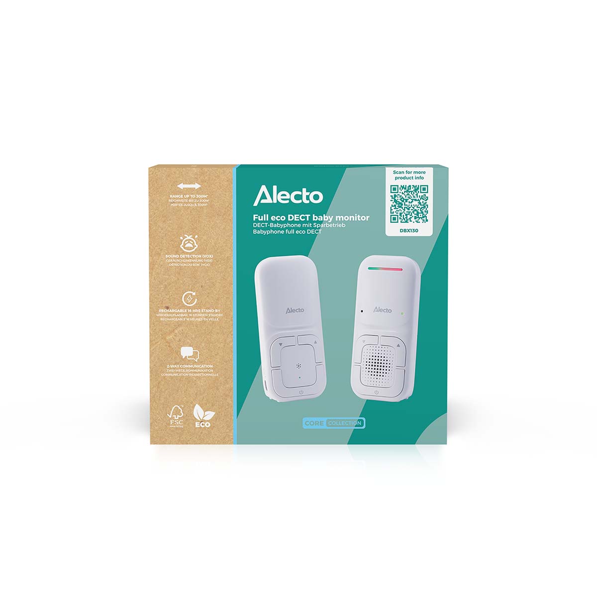 Moderne Full Eco audio-babyfoon met kristalheldere DECT-geluidskwaliteit en lange stand-bytijd Wit - Afbeelding 10