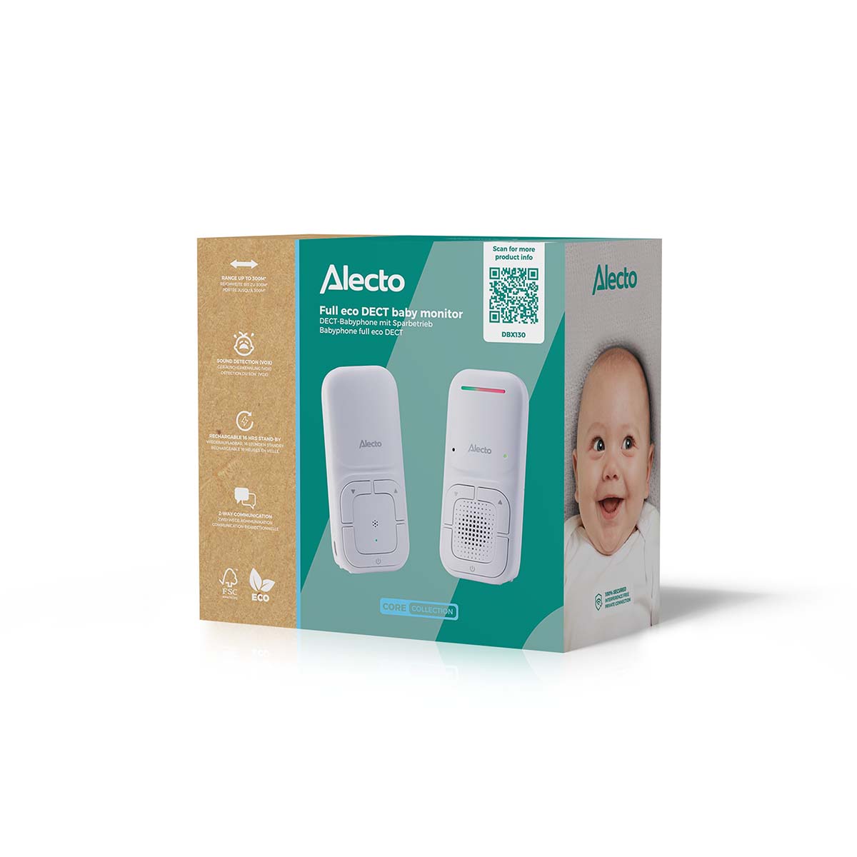 Moderne Full Eco audio-babyfoon met kristalheldere DECT-geluidskwaliteit en lange stand-bytijd Wit - Afbeelding 11
