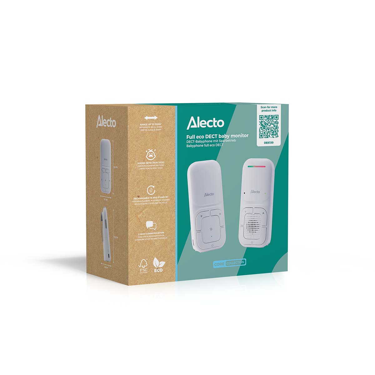 Moderne Full Eco audio-babyfoon met kristalheldere DECT-geluidskwaliteit en lange stand-bytijd Wit - Afbeelding 12