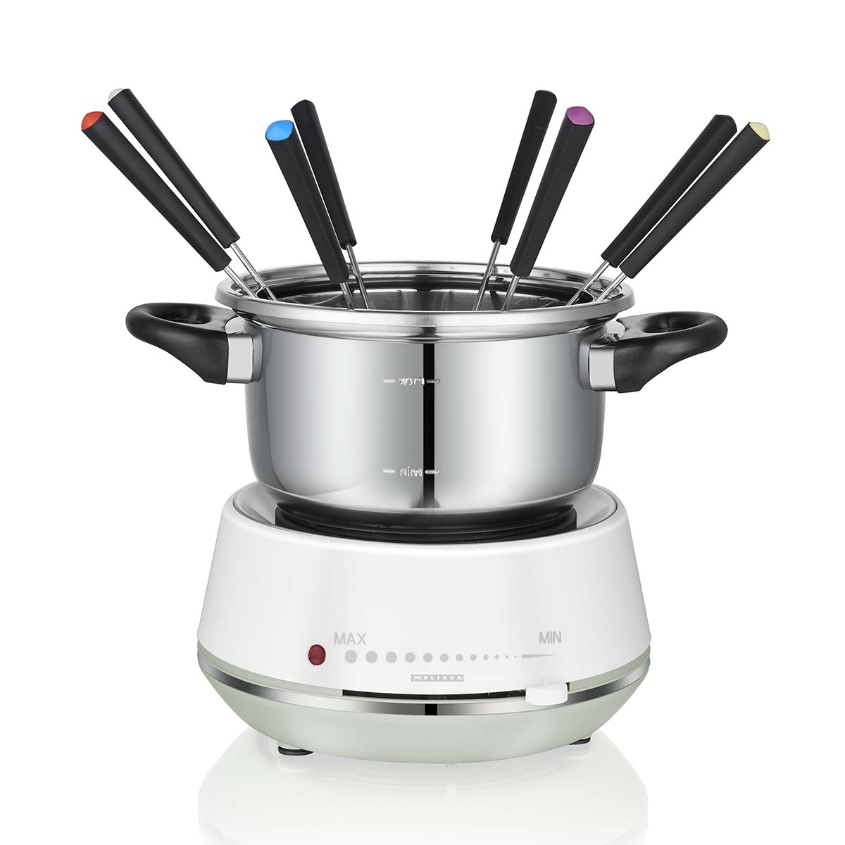 Elektrische fondue 2L 1200W Roestvrij Staal / Wit