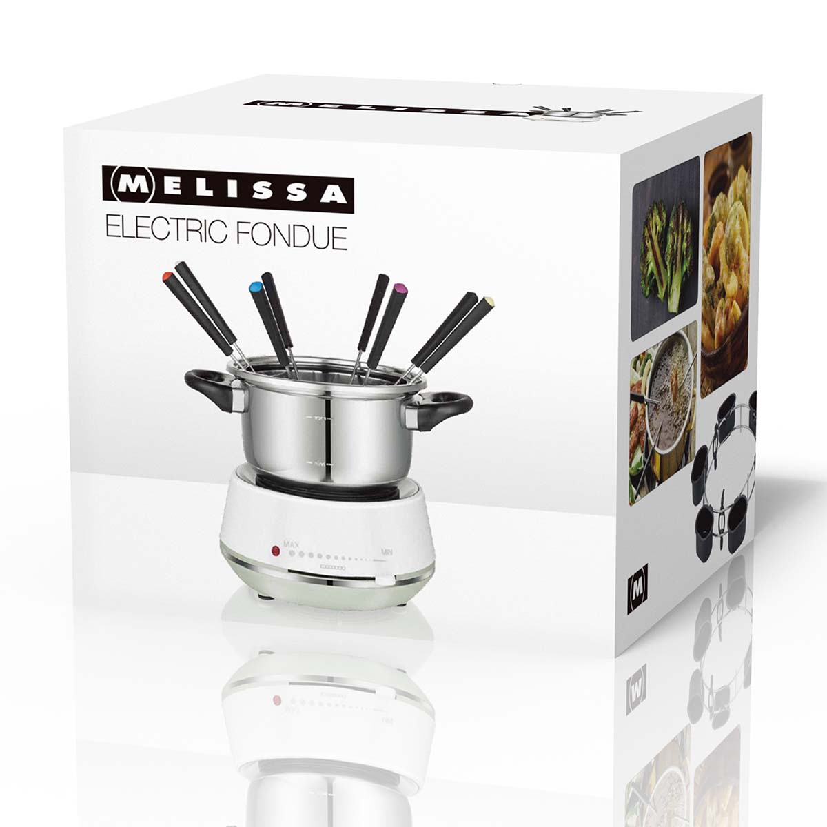 Elektrische fondue 2L 1200W Roestvrij Staal / Wit - Afbeelding 3