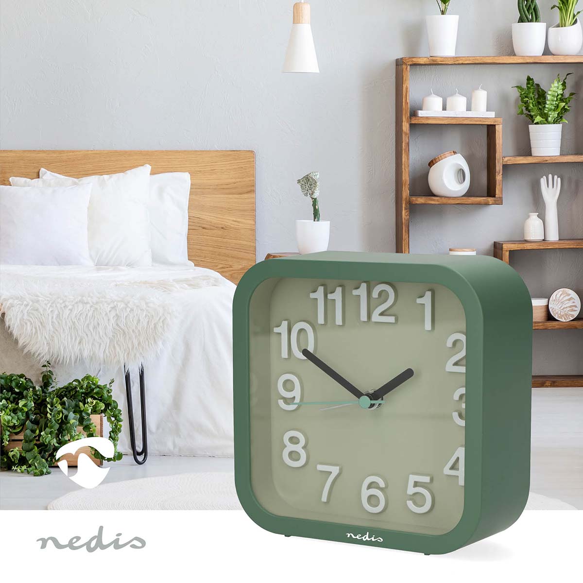 Analoge Tafelklok | Snoozefunctie | Stil uurwerk | Groen - Afbeelding 2