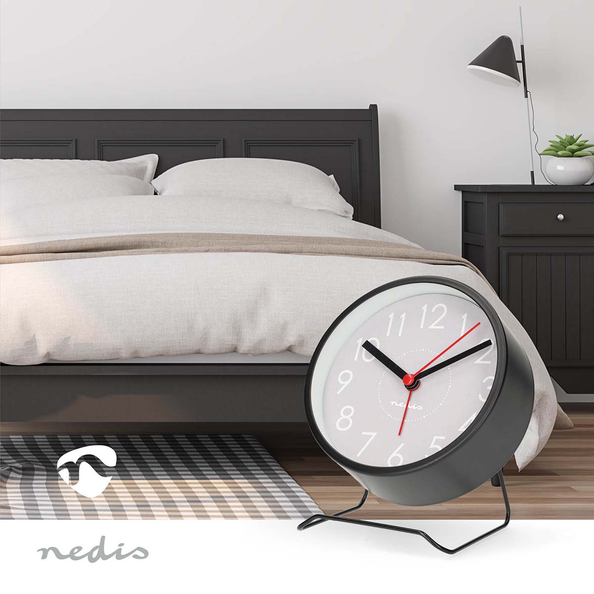 Analoge Tafelklok | Snoozefunctie | Stil uurwerk | Zwart - Afbeelding 2