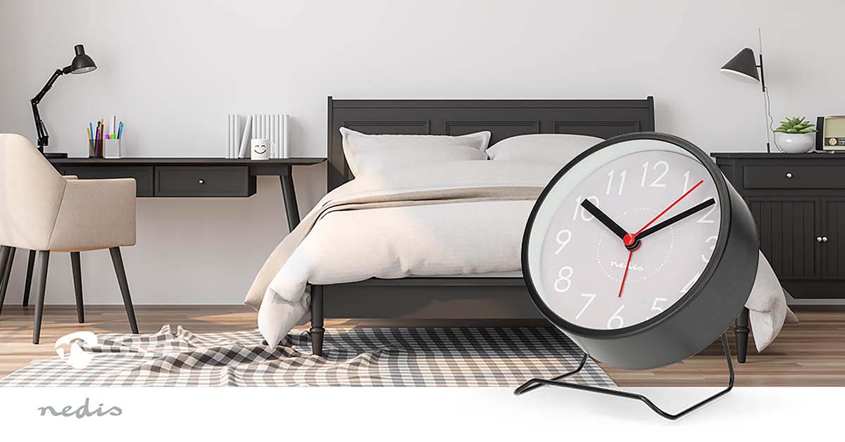 Analoge Tafelklok | Snoozefunctie | Stil uurwerk | Zwart - Afbeelding 8