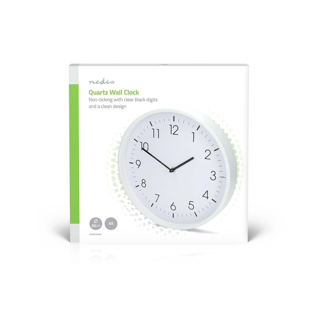 Wandklok | Diameter: 300 mm | Kunststof | Stille beweging | Wit - Afbeelding 4
