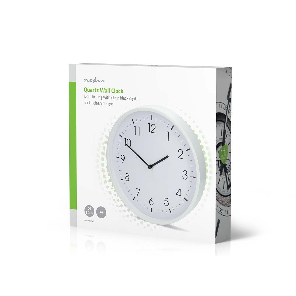 Wandklok | Diameter: 300 mm | Kunststof | Stille beweging | Wit - Afbeelding 5
