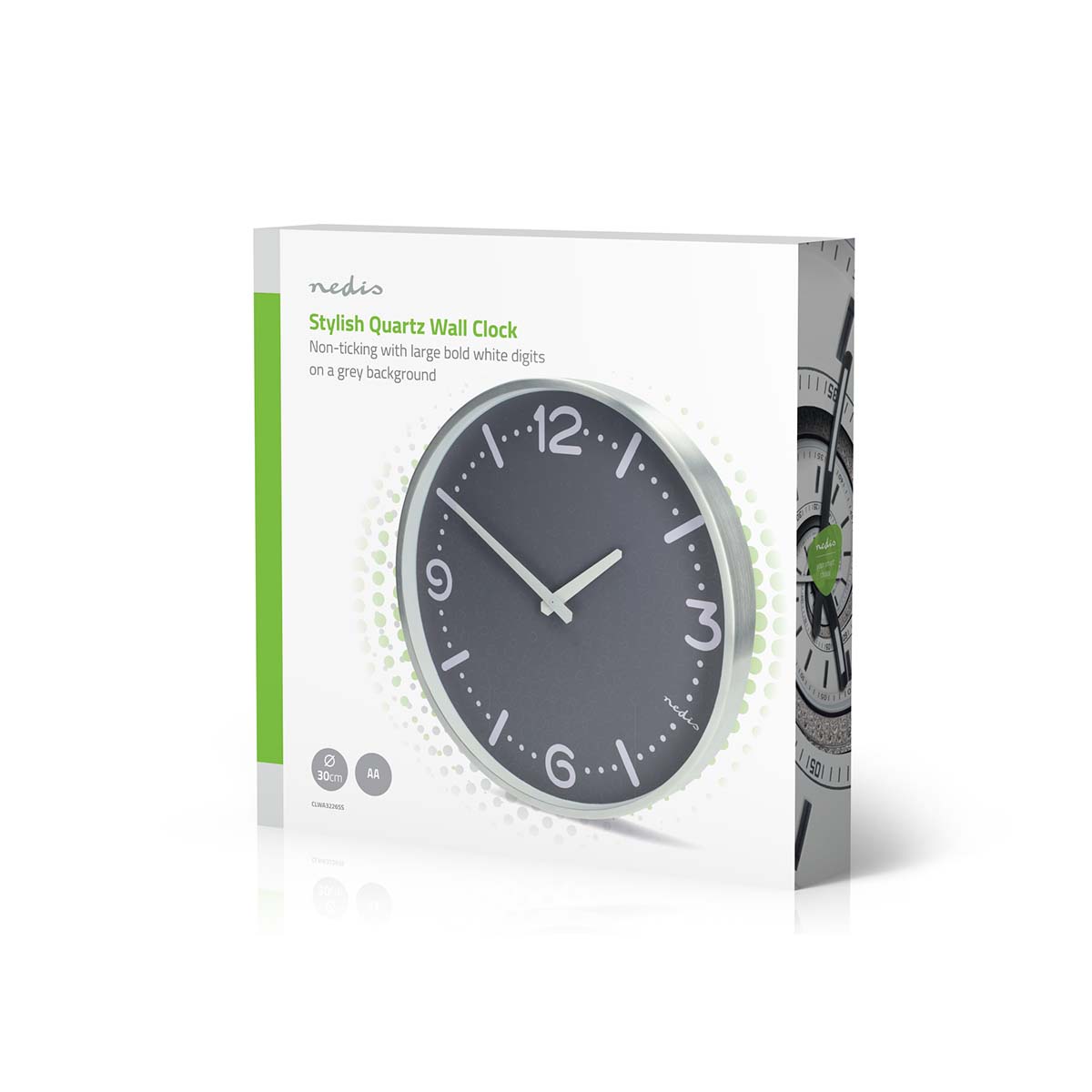 Wandklok | Diameter: 300 mm | Aluminium | Stille beweging | Metaal - Afbeelding 5