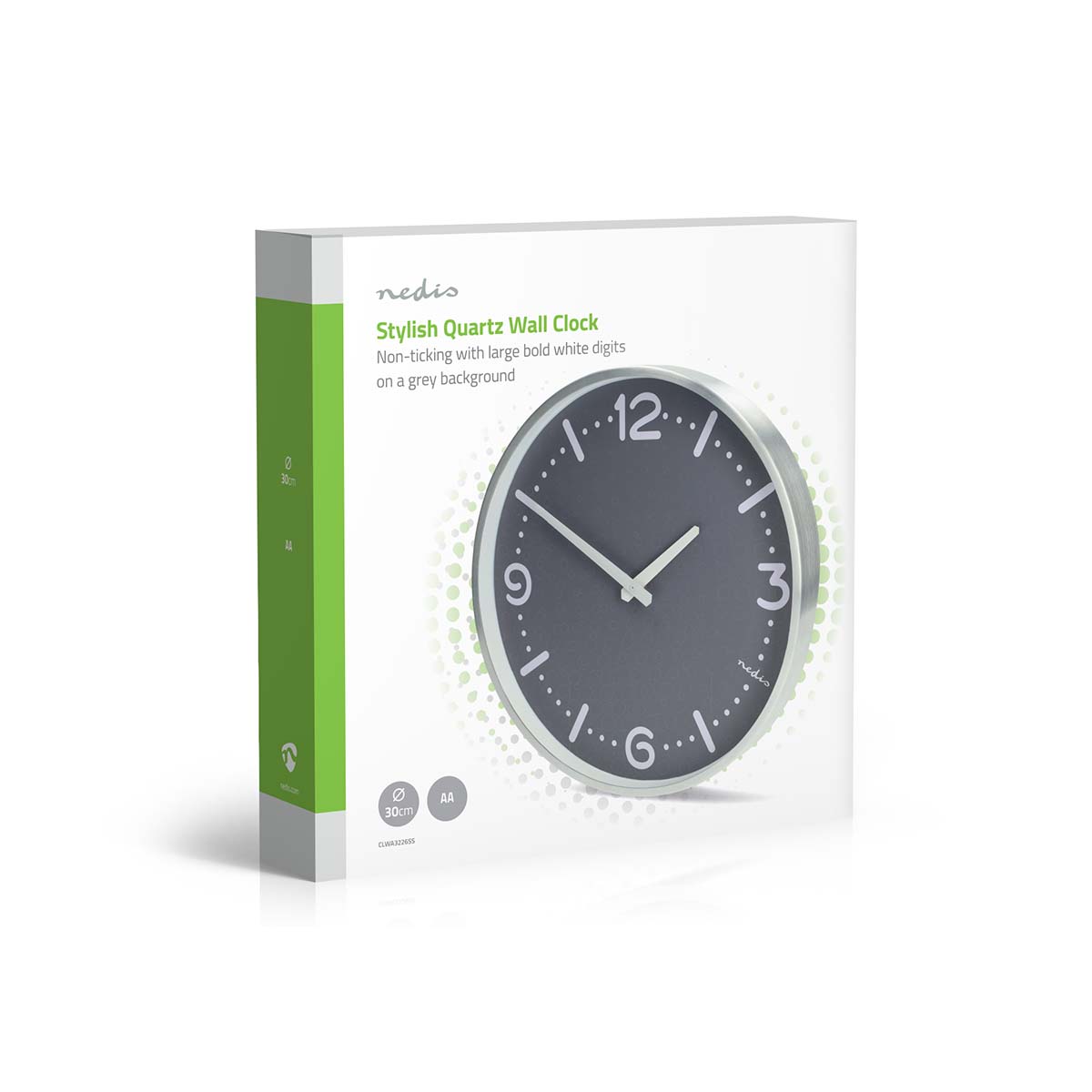 Wandklok | Diameter: 300 mm | Aluminium | Stille beweging | Metaal - Afbeelding 6