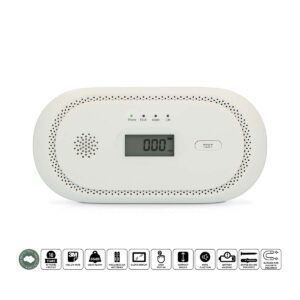 Koolmonoxide alarm met 10 jaar sensorlooptijd en display