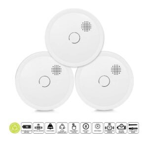 Draadloze koppelbare rookmelder 10 jaar 3-pack Wit