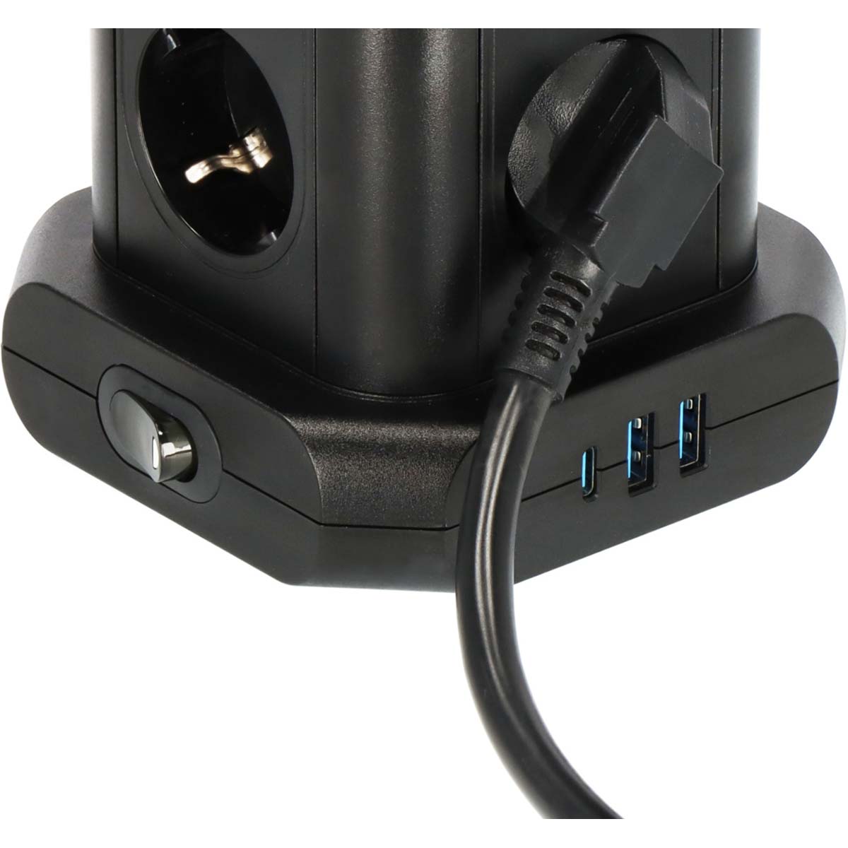 Powerstrip-toren met 8 powerstrips in 45°-configuratie (2x USB A & 1x USB C Power Delivery, met 2m kabel, tweepolige schakelaar) - Afbeelding 4