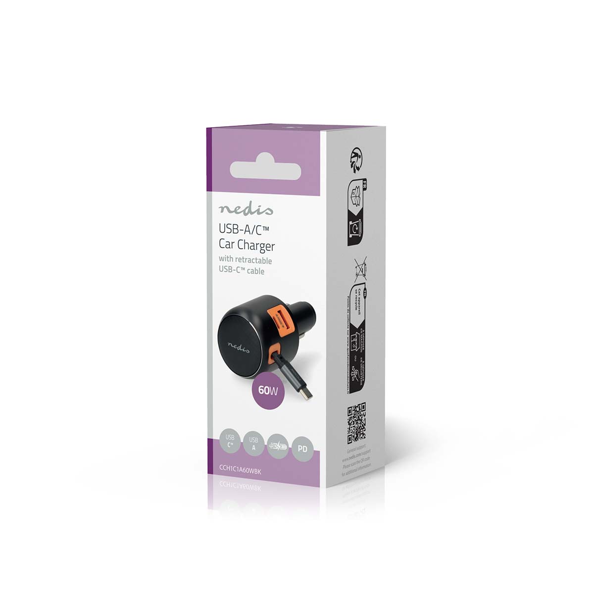 Autolader | 60 W | 2.4 / 3.0 A | Outputs: 3 | Poorttype: USB-A / USB-C™ | USB-C™ intrekbare kabel | 0.70 m | Automatische Voltage Selectie - Afbeelding 9