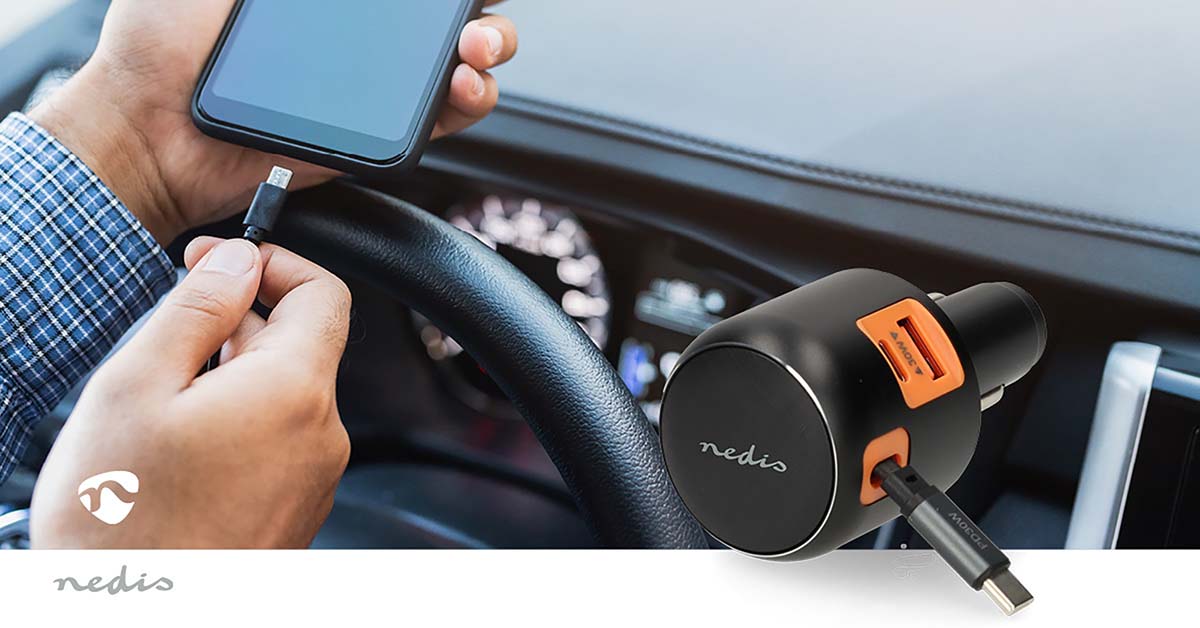Autolader | 60 W | 2.4 / 3.0 A | Outputs: 3 | Poorttype: USB-A / USB-C™ | USB-C™ intrekbare kabel | 0.70 m | Automatische Voltage Selectie - Afbeelding 11