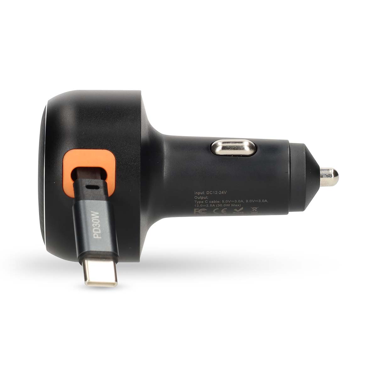 Autolader | 30 W | 2.4 / 3.0 A | Outputs: 1 | USB-C™ intrekbare kabel | 0.70 m | Automatische Voltage Selectie - Afbeelding 5