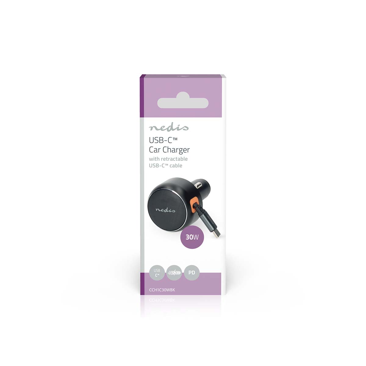 Autolader | 30 W | 2.4 / 3.0 A | Outputs: 1 | USB-C™ intrekbare kabel | 0.70 m | Automatische Voltage Selectie - Afbeelding 9