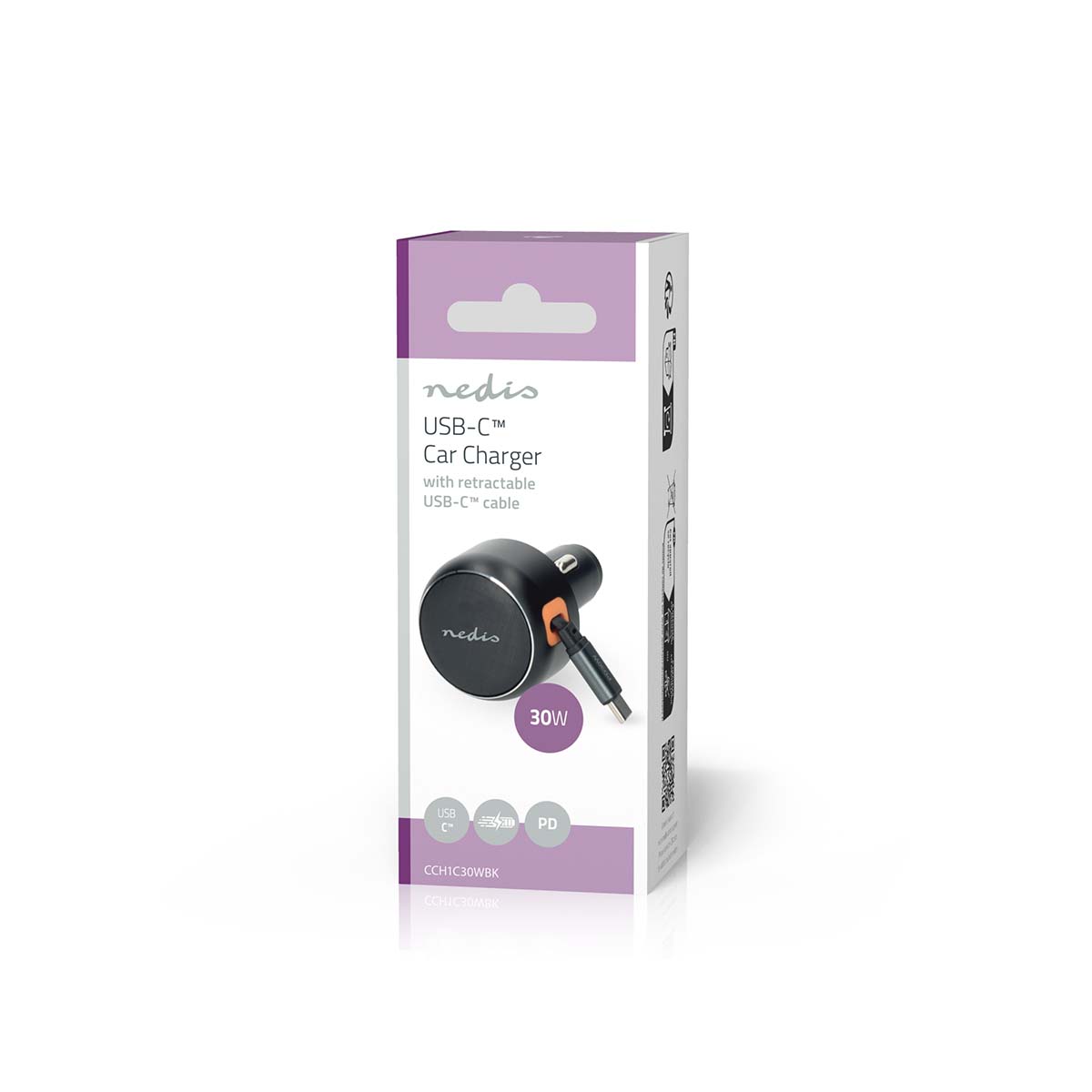 Autolader | 30 W | 2.4 / 3.0 A | Outputs: 1 | USB-C™ intrekbare kabel | 0.70 m | Automatische Voltage Selectie - Afbeelding 10