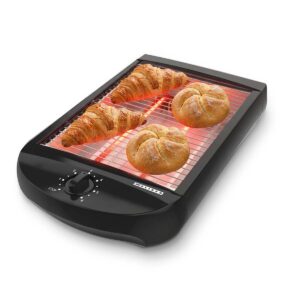 Plat broodrooster | 600W | Timer | Verwijderbare kruimellade | Automatische uitschakeling | Zwart