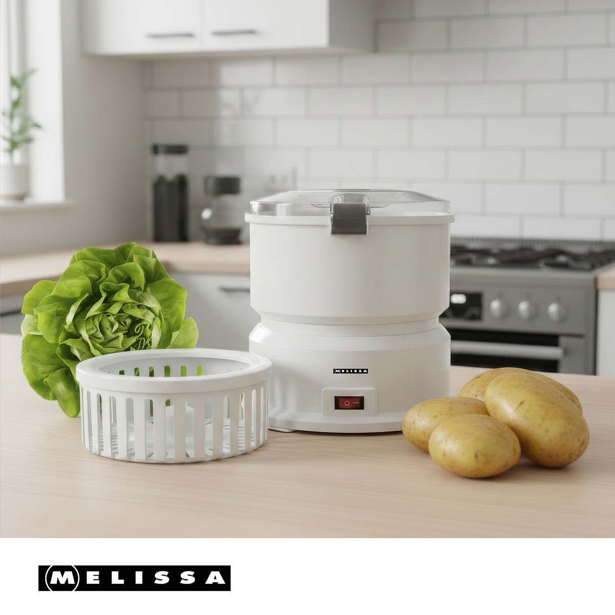 Aardappelschiller met slacentrifuge | 1000 g capaciteit | 85 W | Wit - Afbeelding 2