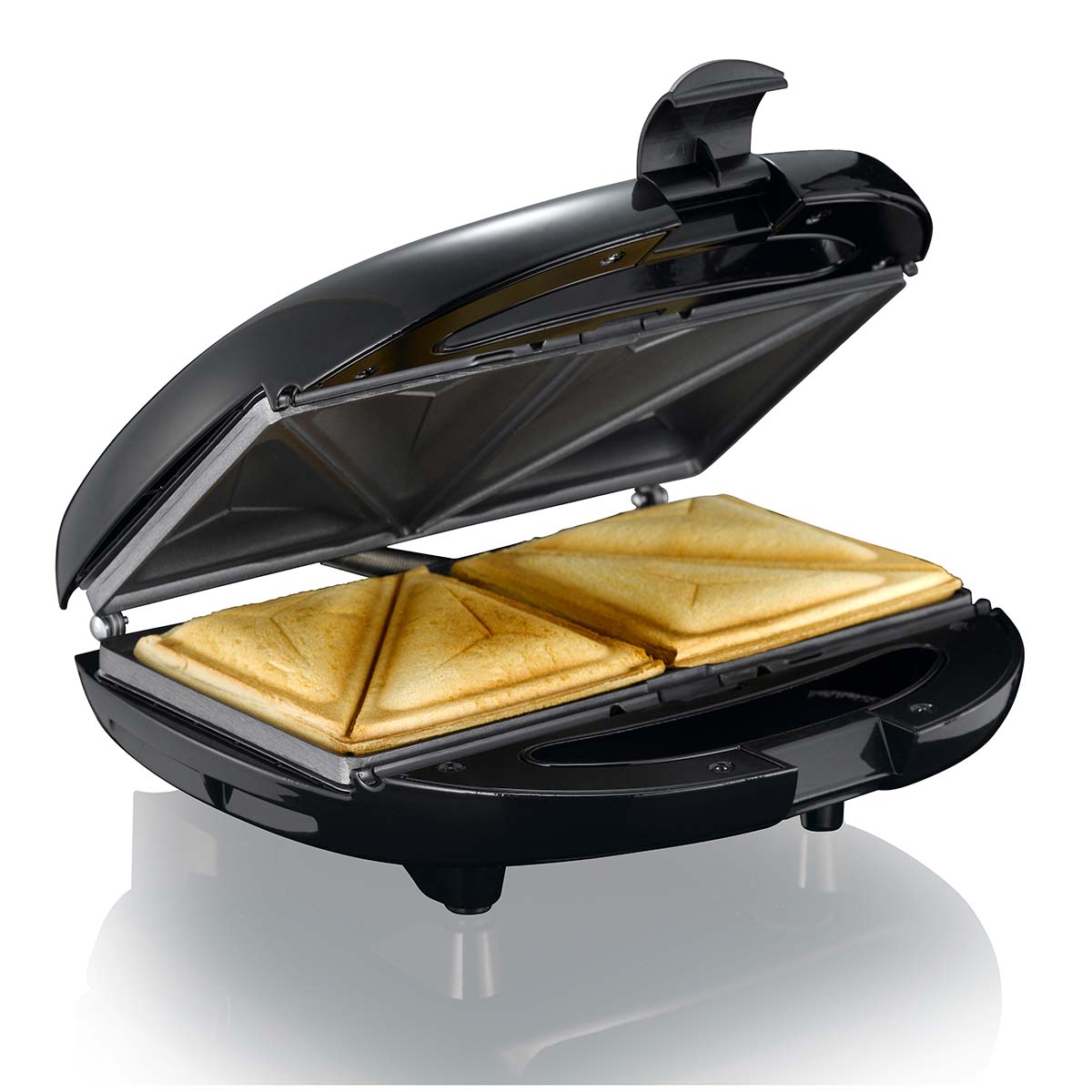 3-in-1 Sandwich Maker | Sandwich/ Panini/ Wafelplaten | 850 W | Automatische temperatuurregeling | Anti-aanbaklaag | Zwart - Afbeelding 5
