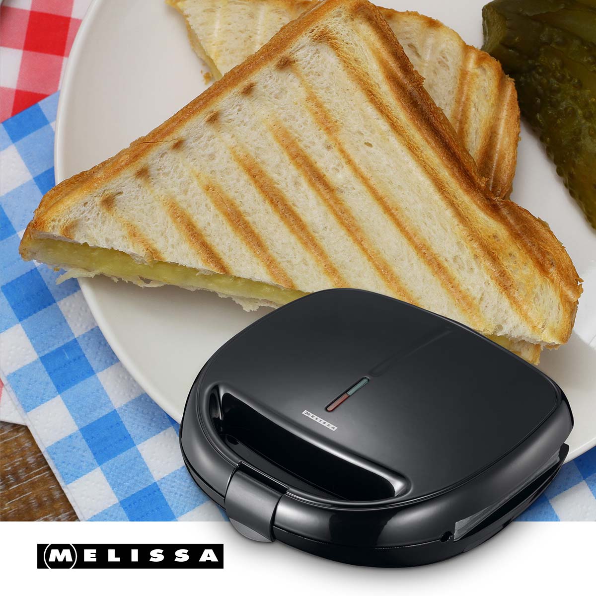 3-in-1 Sandwich Maker | Sandwich/ Panini/ Wafelplaten | 850 W | Automatische temperatuurregeling | Anti-aanbaklaag | Zwart - Afbeelding 2