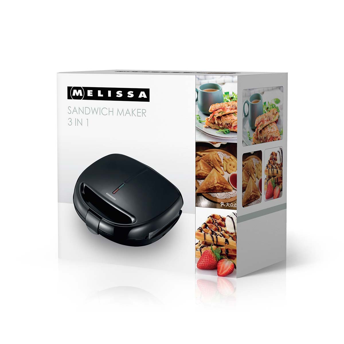 3-in-1 Sandwich Maker | Sandwich/ Panini/ Wafelplaten | 850 W | Automatische temperatuurregeling | Anti-aanbaklaag | Zwart - Afbeelding 7
