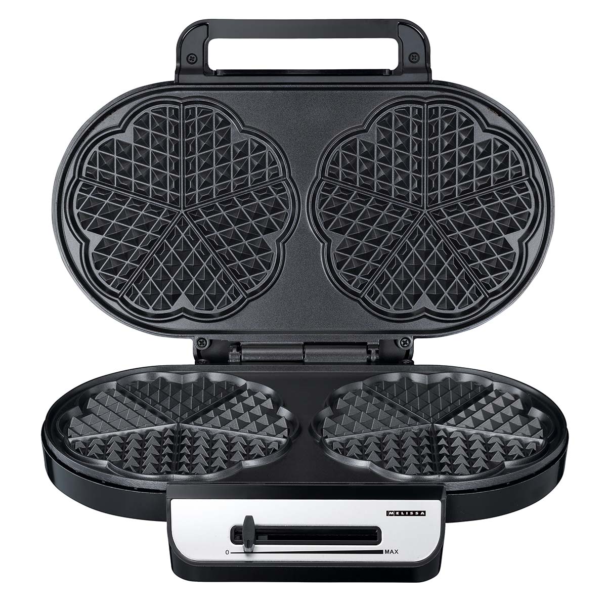 Dubbele wafelijzer 1200W Zwart / Roestvrij Staal - Afbeelding 3