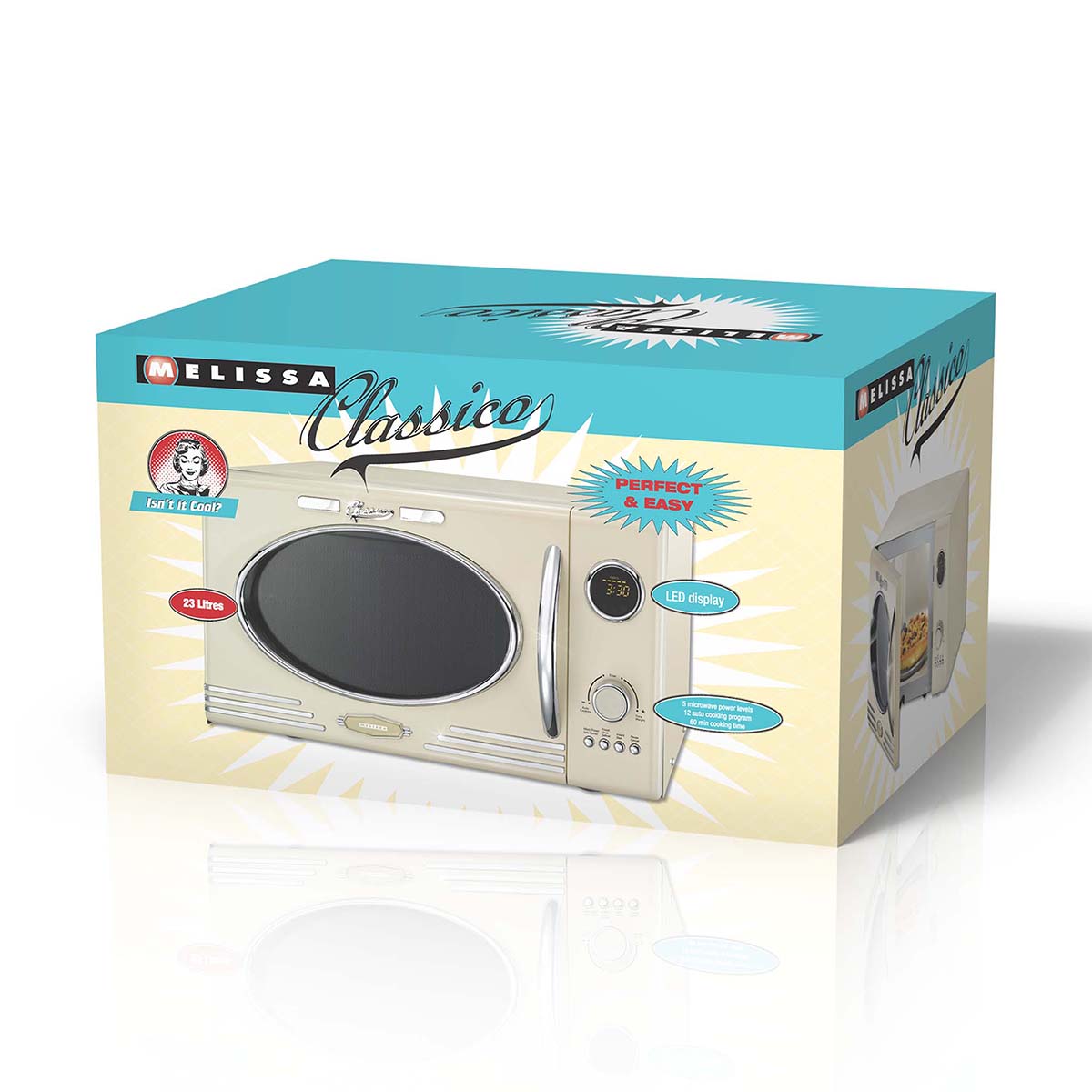 Magnetron met Grill | 800 W | 23 L inhoud | 12 Programma's | 5 Vermogensniveaus | Ontdooien | 60-minutentimer | Crème - Afbeelding 5
