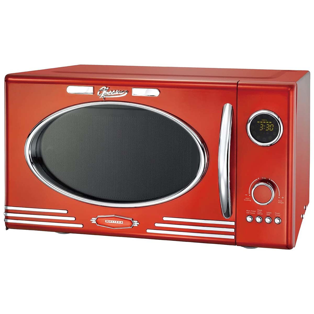 Magnetron met Grill | 800 W | 23 L inhoud | 12 Programma's | 5 Vermogensniveaus | Ontdooifunctie | 60-minutentimer | Metallic Rood