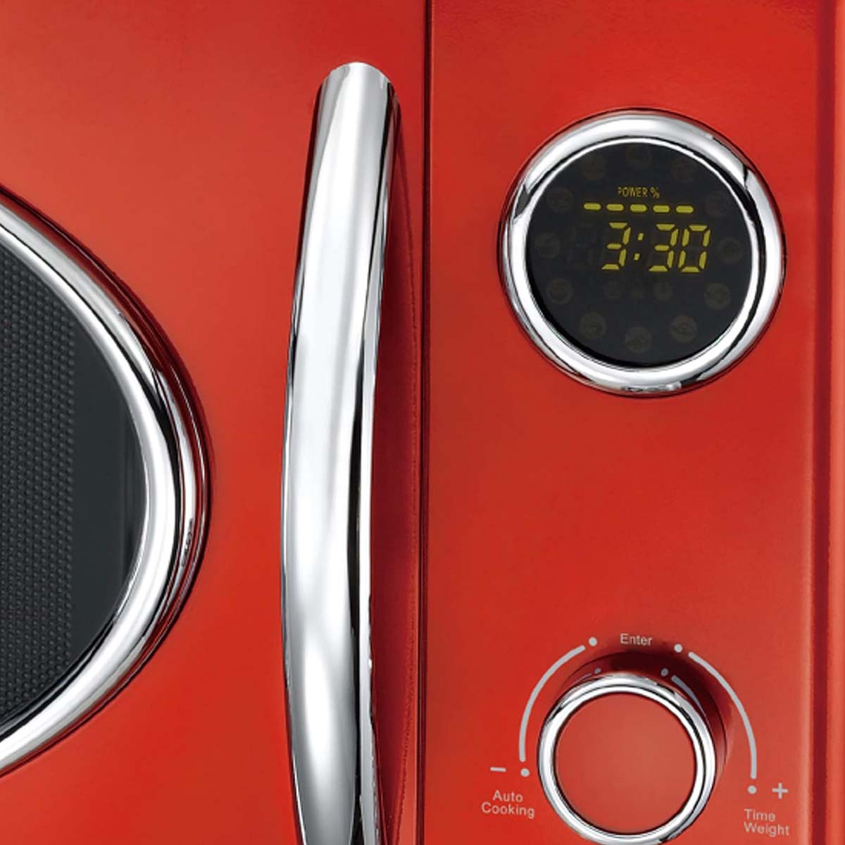 Magnetron met Grill | 800 W | 23 L inhoud | 12 Programma's | 5 Vermogensniveaus | Ontdooifunctie | 60-minutentimer | Metallic Rood - Afbeelding 3