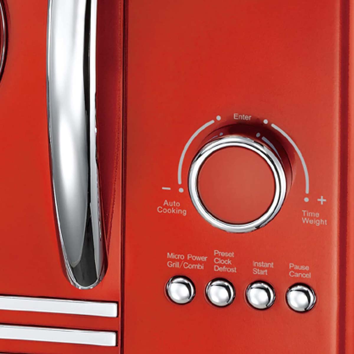 Magnetron met Grill | 800 W | 23 L inhoud | 12 Programma's | 5 Vermogensniveaus | Ontdooifunctie | 60-minutentimer | Metallic Rood - Afbeelding 4
