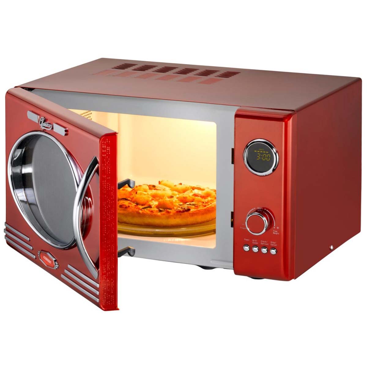 Magnetron met Grill | 800 W | 23 L inhoud | 12 Programma's | 5 Vermogensniveaus | Ontdooifunctie | 60-minutentimer | Metallic Rood - Afbeelding 5
