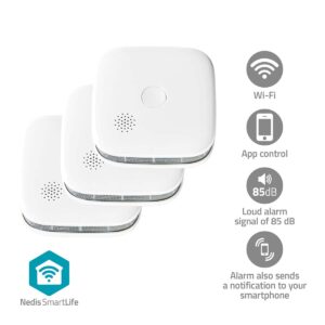 SmartLife Rookmelder | Batterij Gevoed | Levenscyclus sensor: 10 Jaar | EN 14604 | Max. batterijduur: 24 Maanden | 85 dB | Wit | 3 Stuks