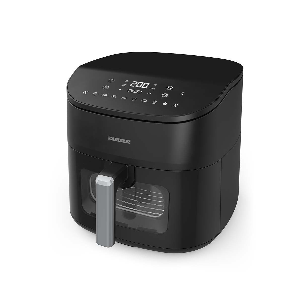 Digitale heteluchtfriteuse XXL | 7,6 l | 60-min Timer | 8 Voorkeuzestanden | Kijkvenster | Voorverwarmen/Warmhouden/schudherinnering | Zwart