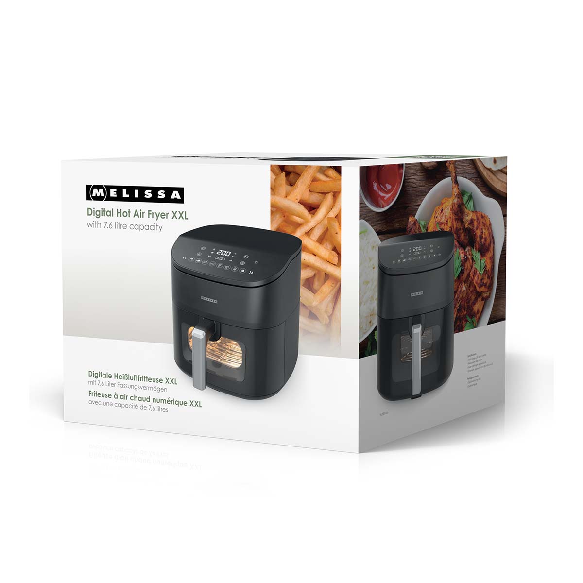 Digitale heteluchtfriteuse XXL | 7,6 l | 60-min Timer | 8 Voorkeuzestanden | Kijkvenster | Voorverwarmen/Warmhouden/schudherinnering | Zwart - Afbeelding 15