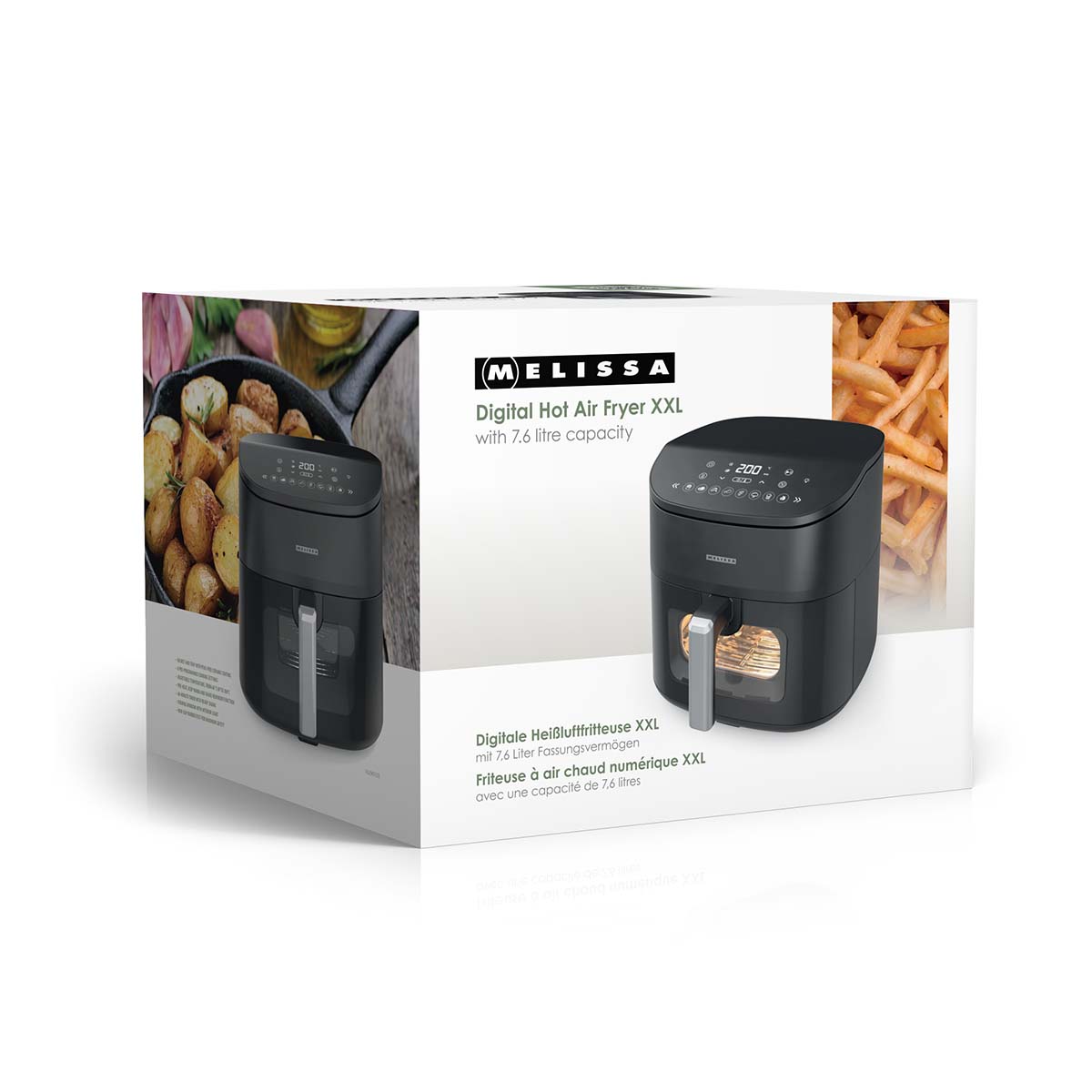 Digitale heteluchtfriteuse XXL | 7,6 l | 60-min Timer | 8 Voorkeuzestanden | Kijkvenster | Voorverwarmen/Warmhouden/schudherinnering | Zwart - Afbeelding 16