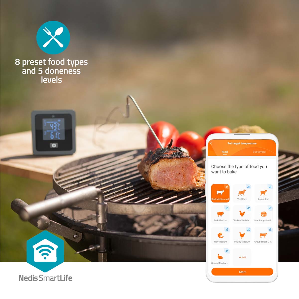 SmartLife Meat Thermometer | Bluetooth | 2 Probes - Afbeelding 8