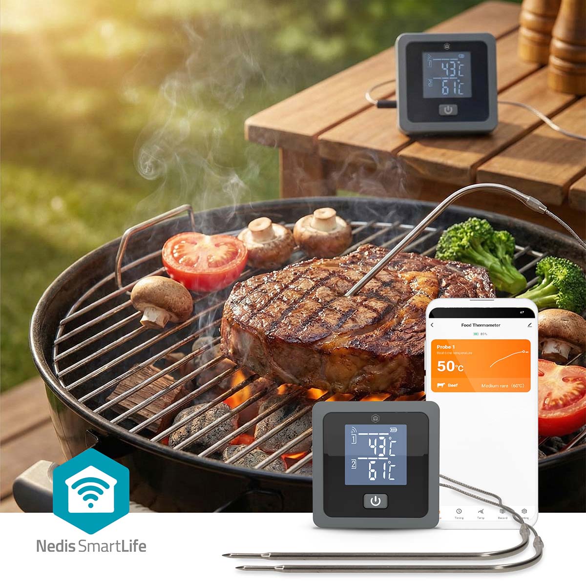 SmartLife Meat Thermometer | Bluetooth | 2 Probes - Afbeelding 2