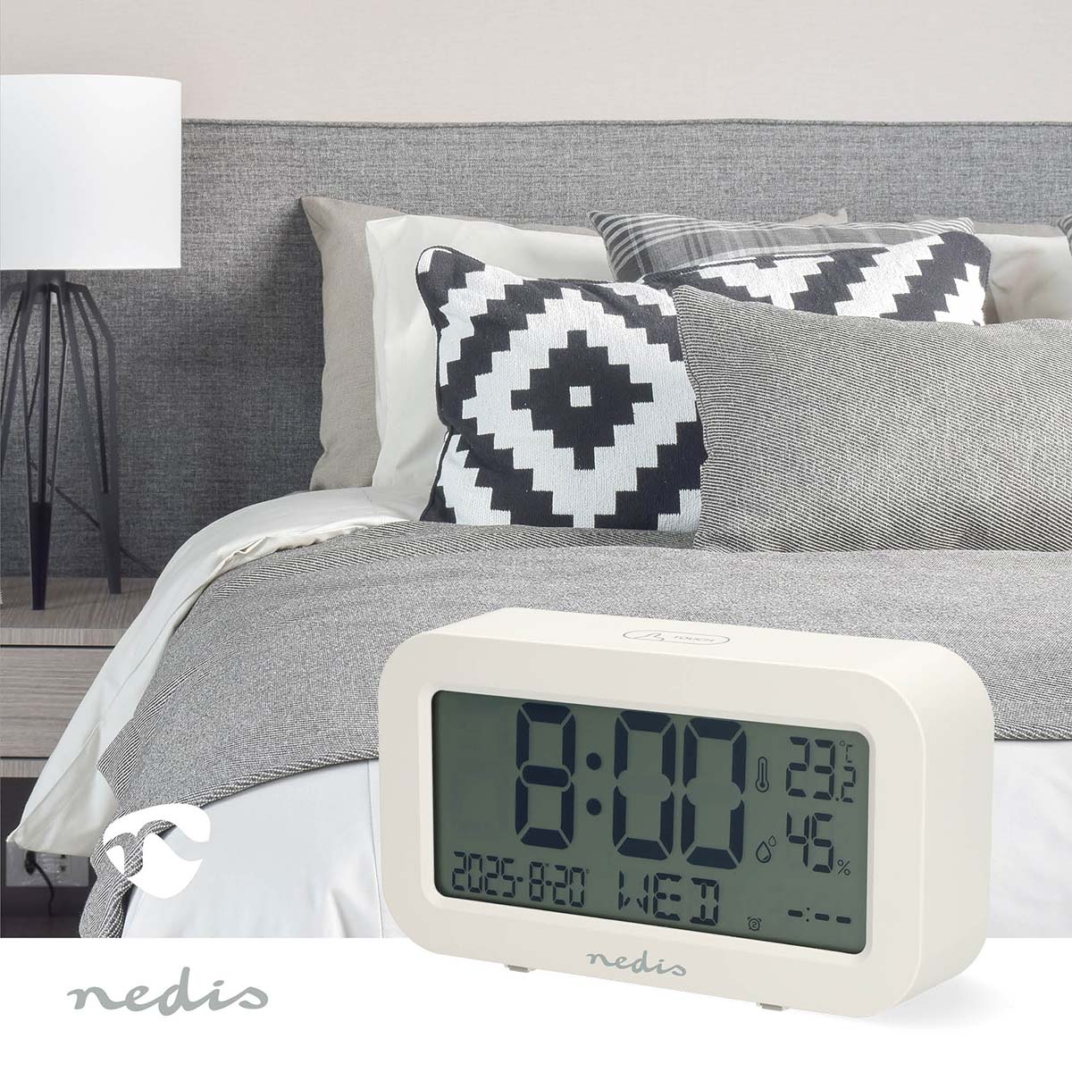 Digitale Tafelklok | LCD | Achtergrondverlichting | Snoozefunctie | Datumweergave | Timerfunctie | Hout - Afbeelding 2