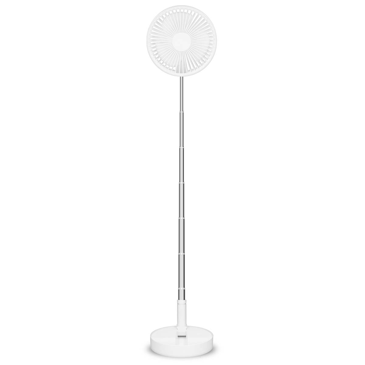 Draagbare flexibele tafel- en voetventilator van 20 cm met Li-ion batterij Wit - Afbeelding 3