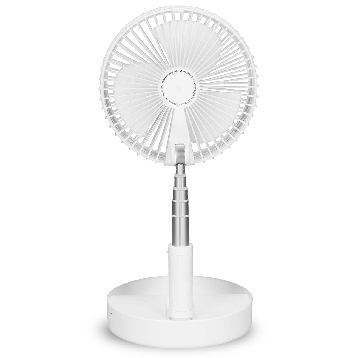 Draagbare flexibele tafel- en voetventilator van 20 cm met Li-ion batterij Wit - Afbeelding 9