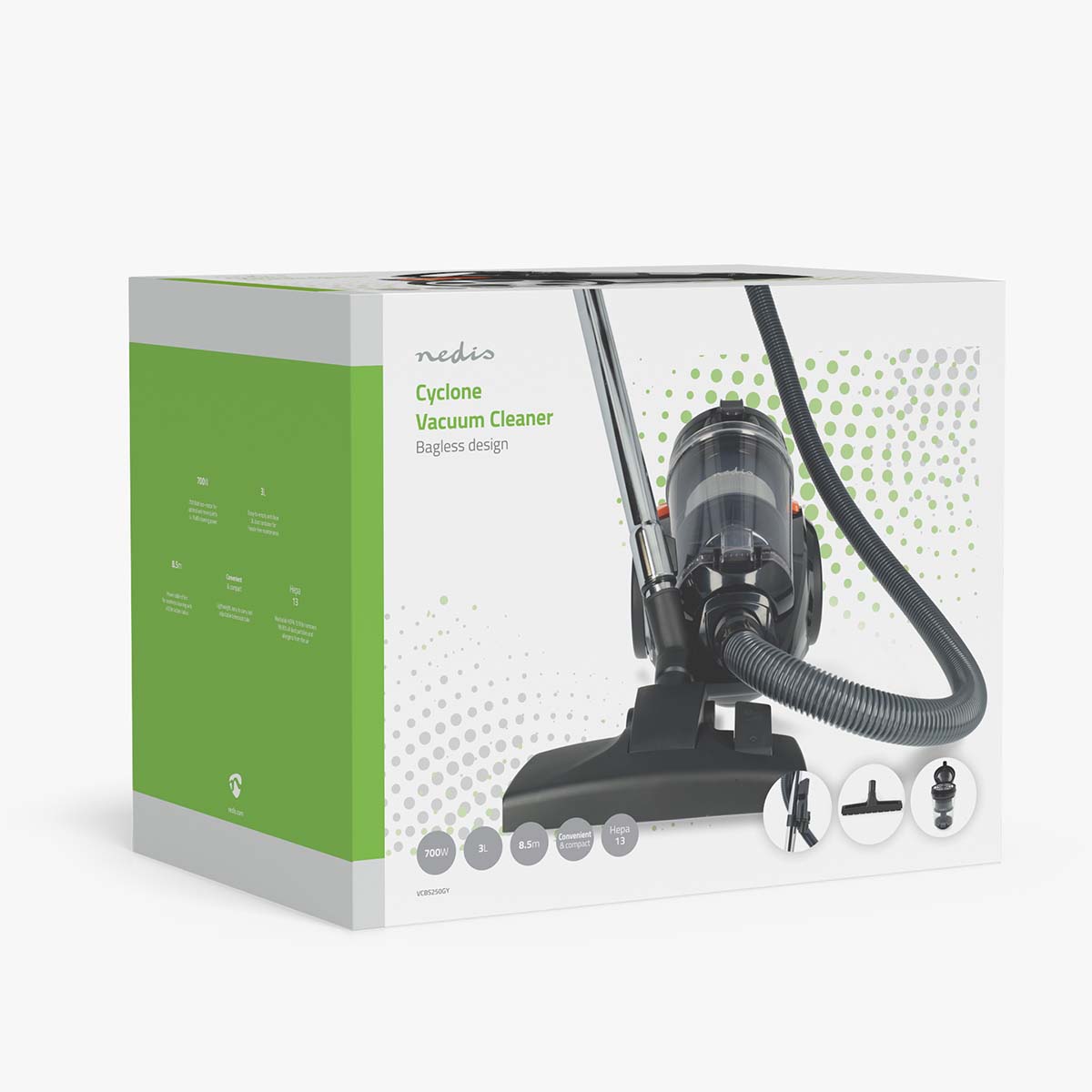 Zakloze Stofzuiger | Zakloos | 700 W | Stof capaciteit: 3.0 l | Combi-Borstel | Actieradius: 8.50 m | HEPA-luchtfilter | Antraciet / Oranje / Zwart - Afbeelding 10