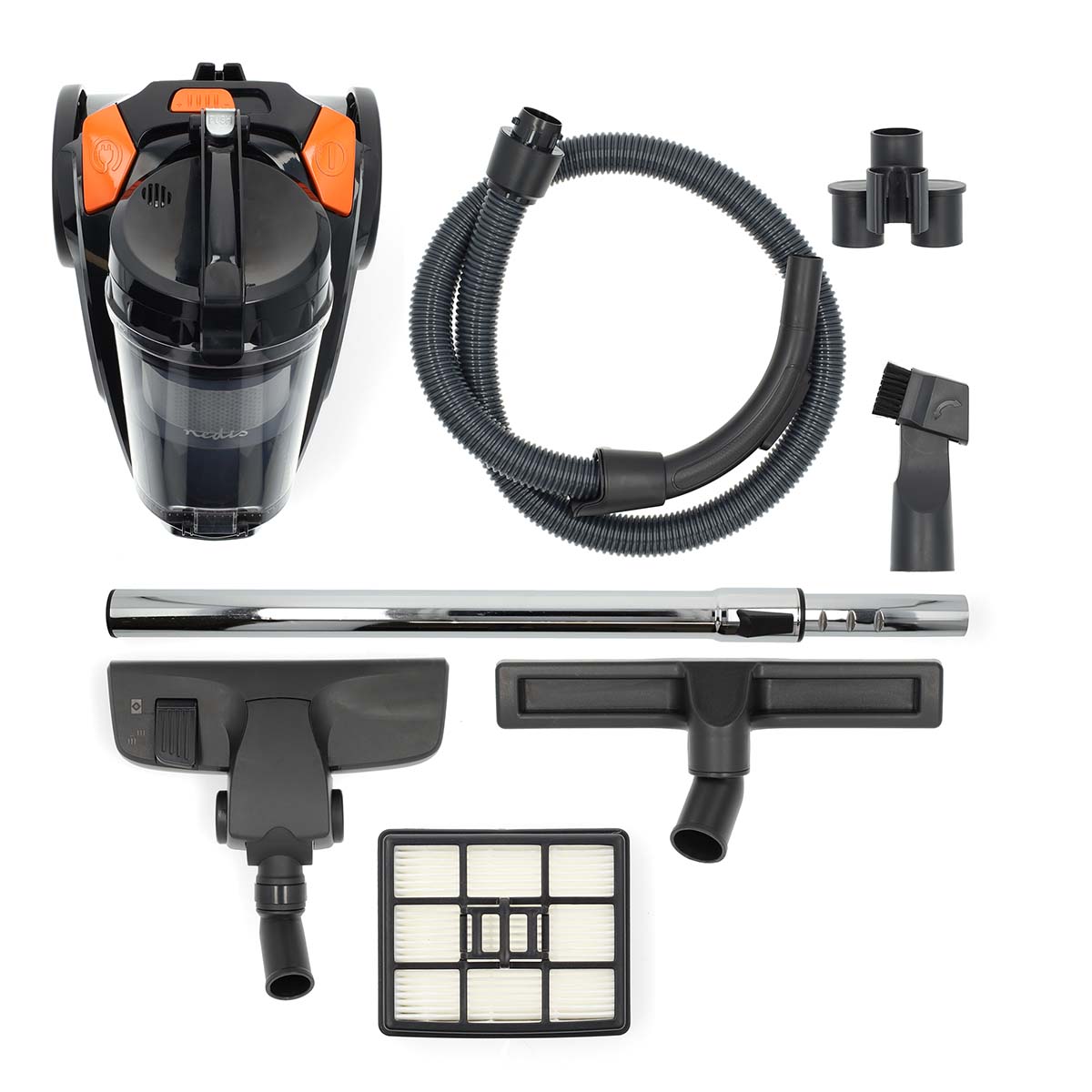 Zakloze Stofzuiger | Zakloos | 700 W | Stof capaciteit: 3.0 l | Combi-Borstel | Actieradius: 8.50 m | HEPA-luchtfilter | Antraciet / Oranje / Zwart - Afbeelding 11