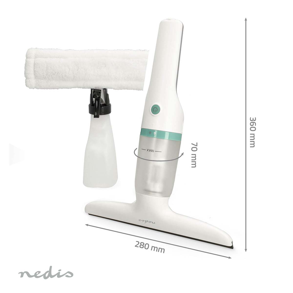 Electrische Ruitenreiniger | 12 W | 1200 Pa | Inhoud Reservoir Vuil Water: 60 ml | Afneembare vuilwatertank | Groen / Wit - Afbeelding 12
