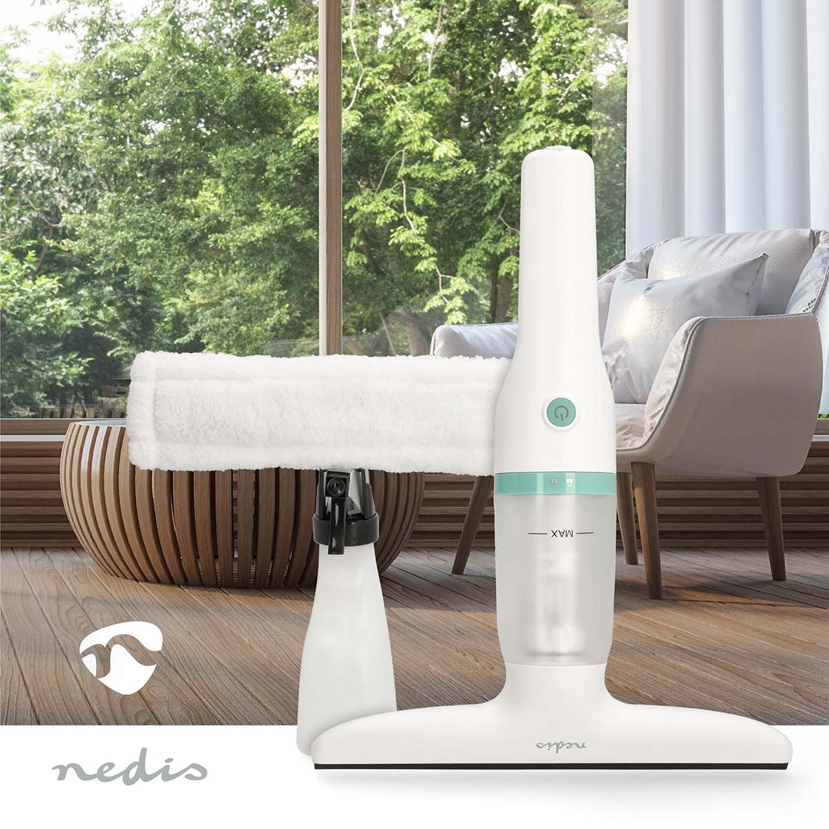 Electrische Ruitenreiniger | 12 W | 1200 Pa | Inhoud Reservoir Vuil Water: 60 ml | Afneembare vuilwatertank | Groen / Wit - Afbeelding 2