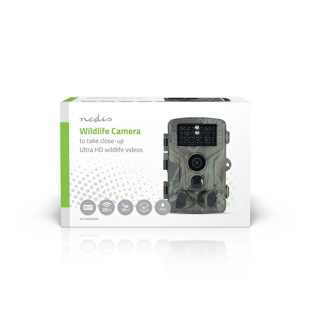 Wildcamera | 4K@10fps | 50 MPixel | 5 MPixel CMOS | IP65 | Zwart No-Glow IR | Nachtzicht | Kijkhoek: 60 ° | Bewegingssensor | Detectiehoek: 130 ° | Detectiebereik: 20 m | Schermdiagonaal: 2.40 " | LCD-Scherm | Bruin / Groen - Afbeelding 9