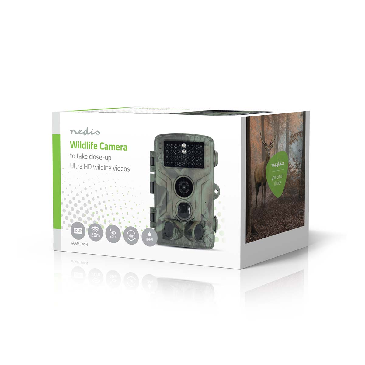 Wildcamera | 4K@10fps | 50 MPixel | 5 MPixel CMOS | IP65 | Zwart No-Glow IR | Nachtzicht | Kijkhoek: 60 ° | Bewegingssensor | Detectiehoek: 130 ° | Detectiebereik: 20 m | Schermdiagonaal: 2.40 " | LCD-Scherm | Bruin / Groen - Afbeelding 10