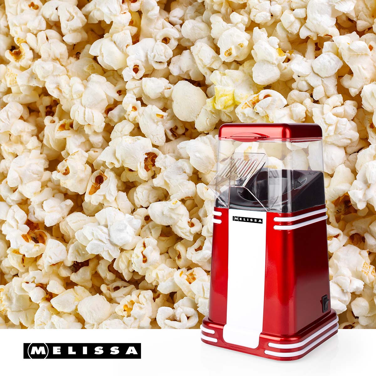 Popcornmaker | 60 g | 1200 W | 2 - 4 min | Rood/Wit - Afbeelding 2