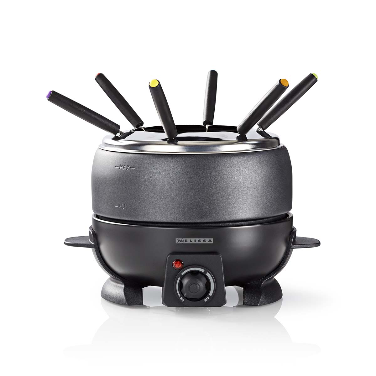 Fondueset | 6 personen | 2,3 l | Regelbare temperatuurregeling | 800 W | Handgrepen met koele touch | Antislipvoetjes | Oververhittingsbeveiliging