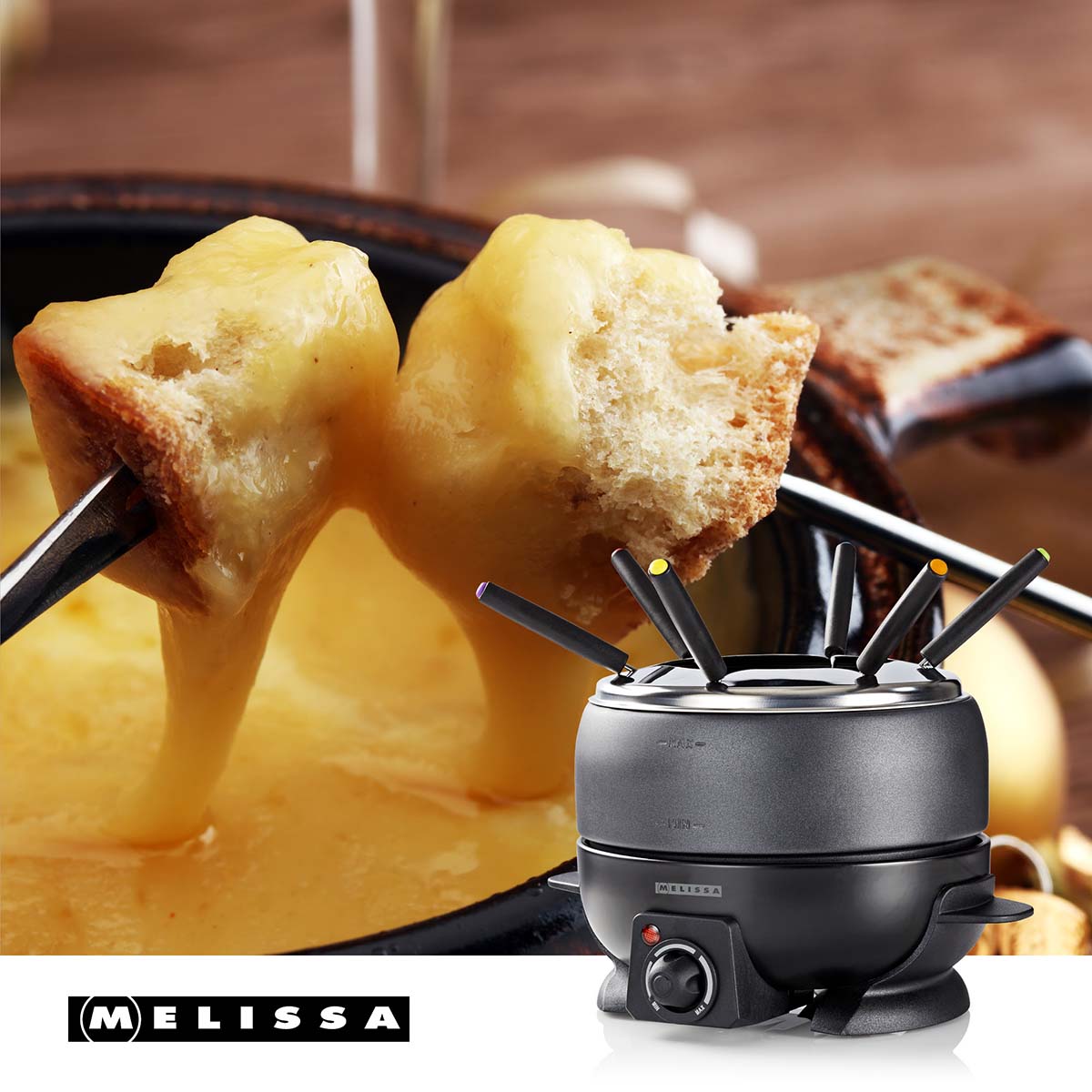 Fondueset | 6 personen | 2,3 l | Regelbare temperatuurregeling | 800 W | Handgrepen met koele touch | Antislipvoetjes | Oververhittingsbeveiliging - Afbeelding 2